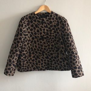 Ann Taylor Leopard Print Wool Blazer